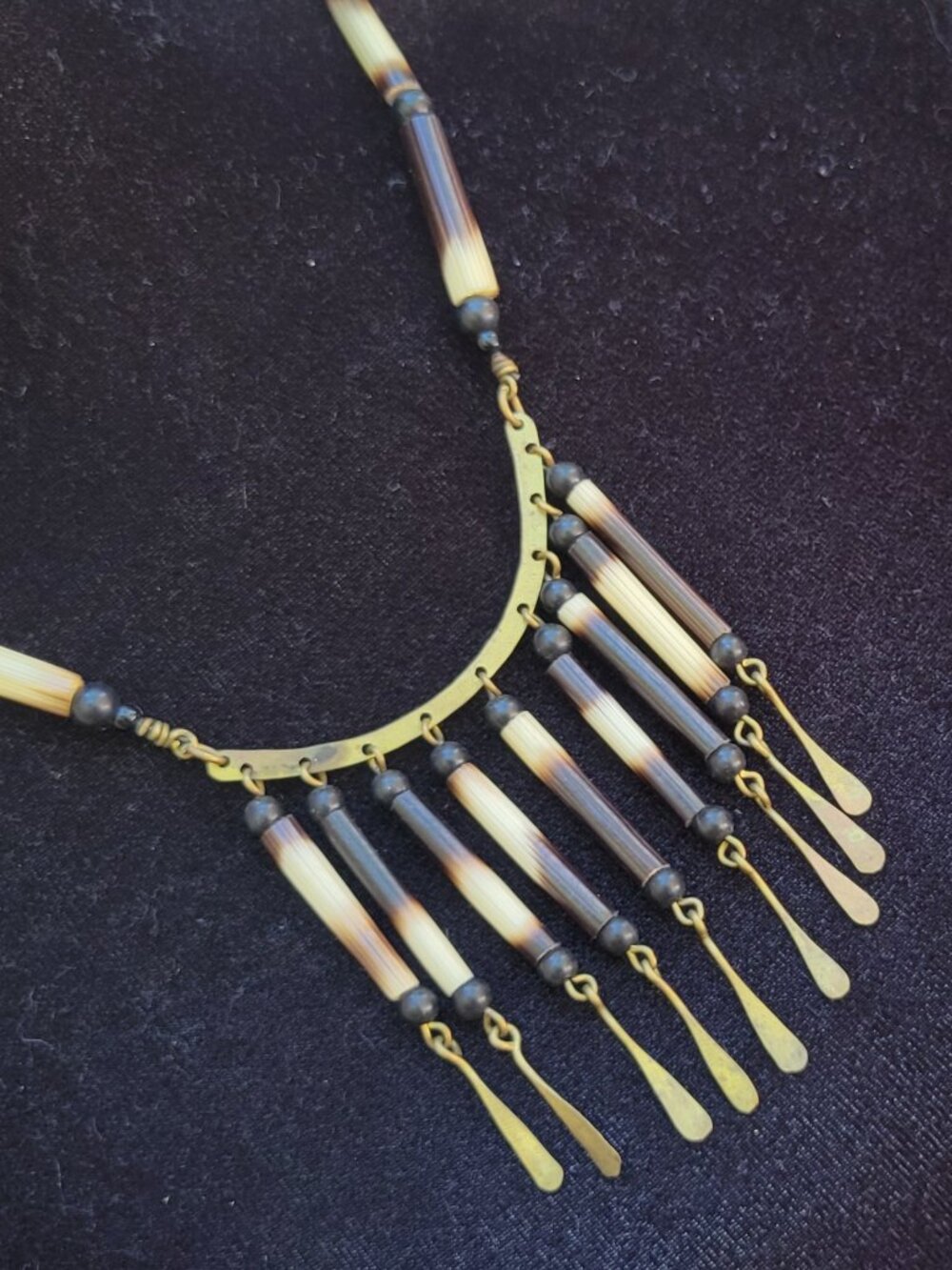 Vintage African Natural porcupine quill necklace